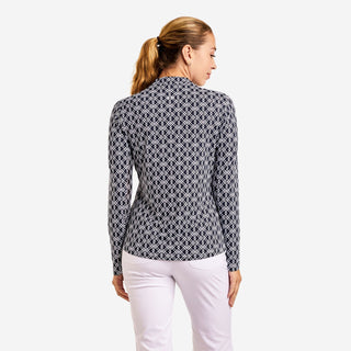 Nivo Lolita Long Sleeve Top - Navy & White