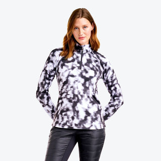 Nivo Ladies Dallas Long Sleeve Golf Mock - Black White