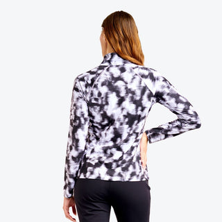 Nivo Ladies Dallas Long Sleeve Golf Mock - Black White