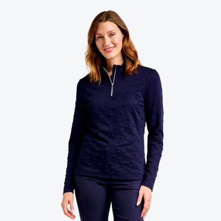 Nivo Ladies Dyna Long Sleeve Golf Mock - Navy