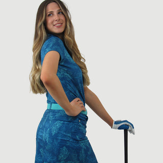 Pure Golf Ladies Skye Cap Sleeve Polo Shirt - Feather