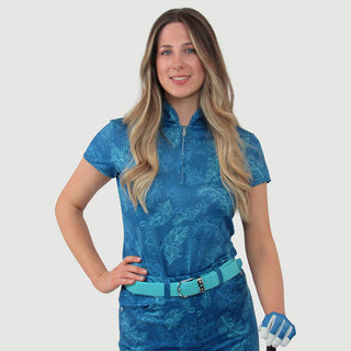 Pure Golf Ladies Skye Cap Sleeve Polo Shirt - Feather