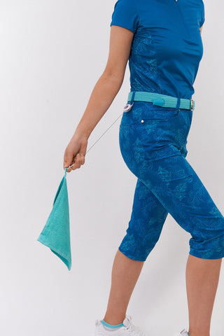 NSCO- Lady Golfer Retractable Towel - Aqua