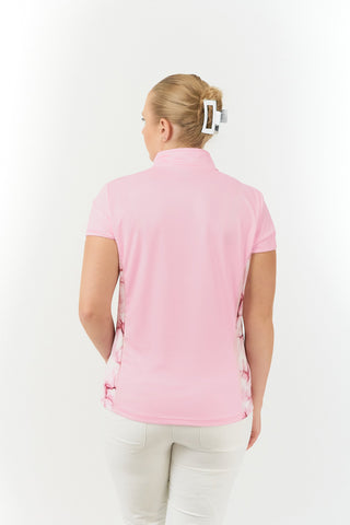 Pure Golf Ladies Keyla Lace Cap Sleeve Polo Shirt - Blossom