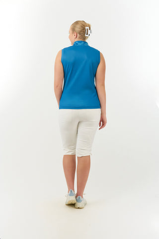 Pure Golf Ladies Riley Sleeveless Golf Polo Shirt - Feather