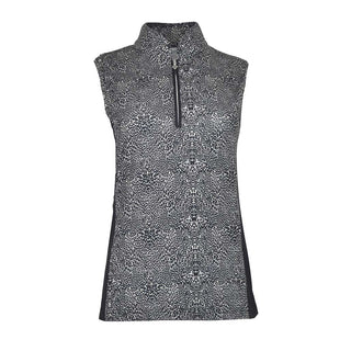 Pure Golf Ladies Emily Sleeveless Golf Polo Shirt - Cheetah