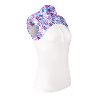 Pure Golf Spirit Sleeveless Golf Polo Shirt - Watercolour Daydream