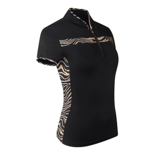 Pure Golf Ladies Keyana Cap Sleeve Polo Shirt - Sand Safari