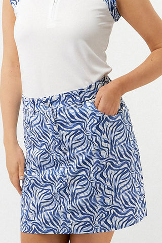 Pure Golf Clarity Print Ladies Golf Skort- Indigo Jungle