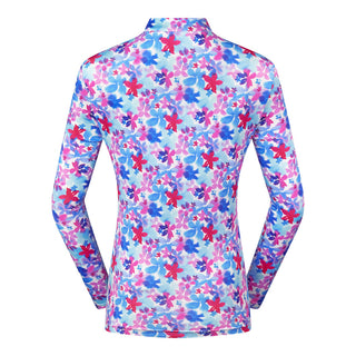 Serenity Quarter Ladies Golf Mid Layer - Watercolour Daydream