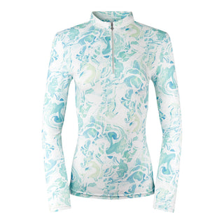Pure Golf Serenity mid layer quarter zip top - Aquamarine Lake