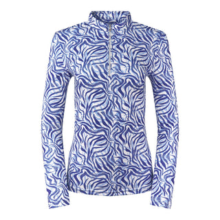 Serenity Ladies Golf Mid Layer Quarter Zip Top - Indigo Jungle