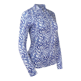 Serenity Ladies Golf Mid Layer Quarter Zip Top - Indigo Jungle