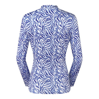 Serenity Ladies Golf Mid Layer Quarter Zip Top - Indigo Jungle