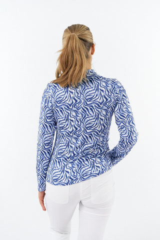 Serenity Ladies Golf Mid Layer Quarter Zip Top - Indigo Jungle