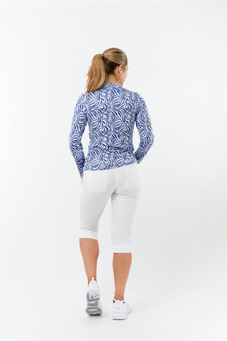 Serenity Ladies Golf Mid Layer Quarter Zip Top - Indigo Jungle