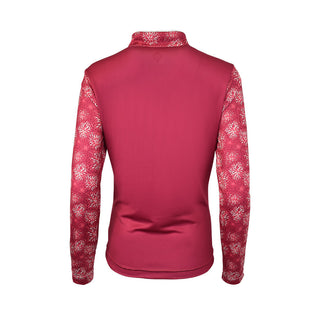 Pure Golf Hazel Long Sleeve Zip Neck Top - Garnet Berry