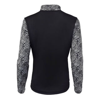 Pure Golf Hazel Long Sleeve Zip Neck Top - Mono Snake