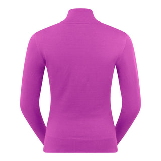 Pure Golf Brace Super Soft Quarter Zip Lined Golf Jumper - Amethyst