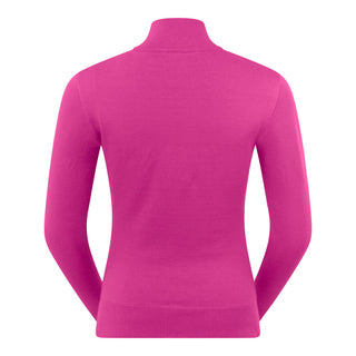 Pure Golf Brace Super Soft Quarter Zip Lined Sweater - Pink Topaz
