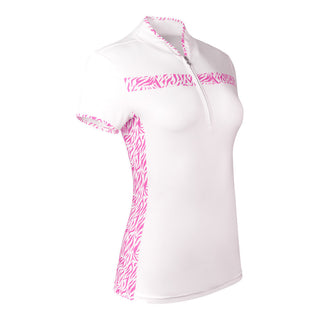 Pure Golf Keyana Cap Sleeve Polo - Azalea Zebra