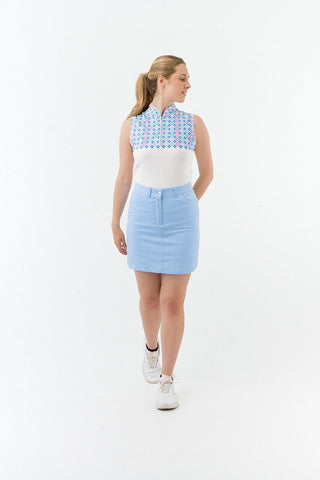 Pure Golf Truth Sleeveless Golf Polo Shirt - Geo Flower
