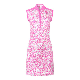 Pure Golf Ladies Stella Sleeveless Golf Dress- Azalea Zebra