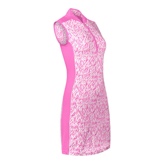 Pure Golf Ladies Stella Sleeveless Golf Dress- Azalea Zebra