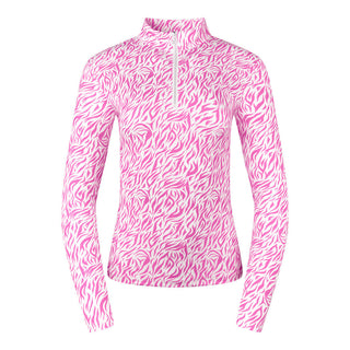 Pure Golf Serenity mid layer quarter zip top - Azalea Zebra