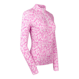 Pure Golf Serenity mid layer quarter zip top - Azalea Zebra