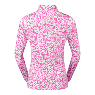 Pure Golf Serenity mid layer quarter zip top - Azalea Zebra