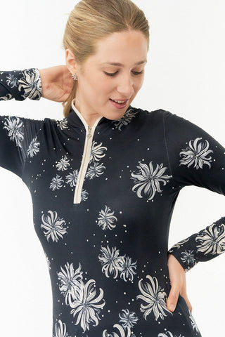 Pure Golf Carmine Long Sleeve Zip Top - Champagne Orchid