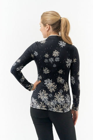 Pure Golf Carmine Long Sleeve Zip Top - Champagne Orchid