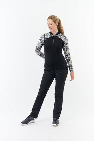 Pure Golf Maple Long Sleeve Zip Top - Champagne Orchid