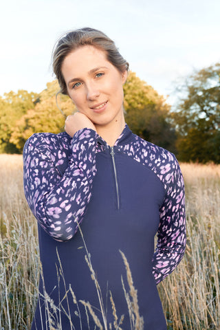 Pure Golf Maple Long Sleeve Zip Top - Lavender Flurry