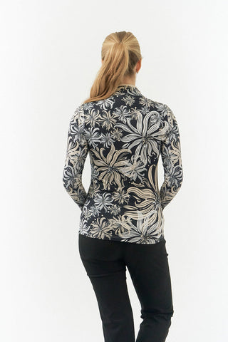 Pure Golf Auria Long Sleeve Zip Top - Champagne Orchid