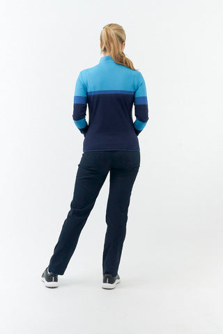 Pure Golf Luna Quarter Zip Golf Top - Tourmaline Blue