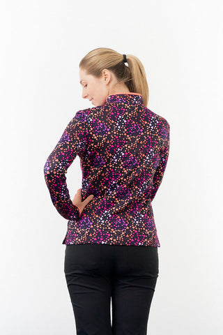 Pure Golf Ashlea Long Sleeve Zip Top - Berry Pop