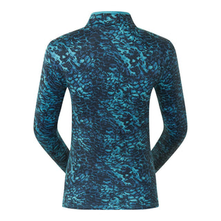 Pure Golf Ashlea Long Sleeve Zip Top - Tourmaline Leopard