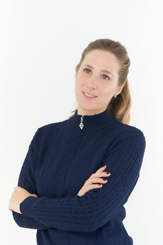 Pure Golf Sorrell  Lined Quarter Zip Ladies Golf  Jumper - Navy
