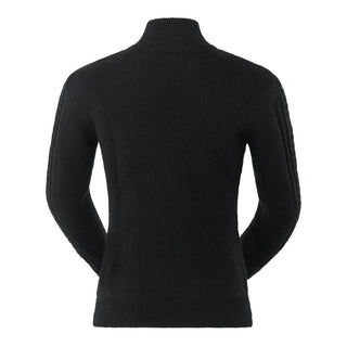 Pure Golf Sorrell Cable Knit Lined Quarter Zip Ladies Golf Jumper - Black