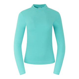 Pure Golf Fern Super Soft Mock Neck Base Layer Top - Ocean Blue