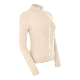 Pure Golf Blair Full Zip Womens golf Lined Cardigan - Champagne