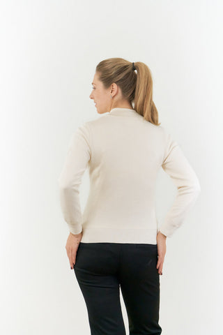Pure Golf Blair Full Zip Womens golf Lined Cardigan - Champagne