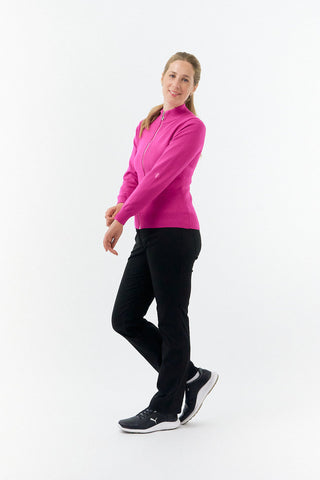Pure Golf Blair Full Zip Lined Cardigan - Pink Topaz
