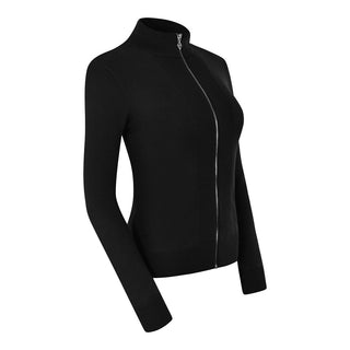 Pure Golf Blair Full Zip Lined Womens Golf Cardigan - Black