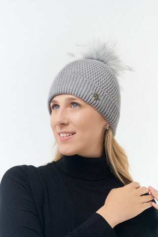 Greta Grey Waterproof Bobble Hat - Pure Golf