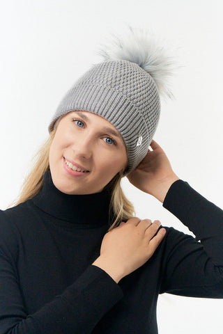 Greta Grey Waterproof Bobble Hat - Pure Golf