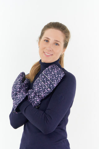 Pure Golf Alaska Pair of Patterned Golf Mitts - Lavender Flurry
