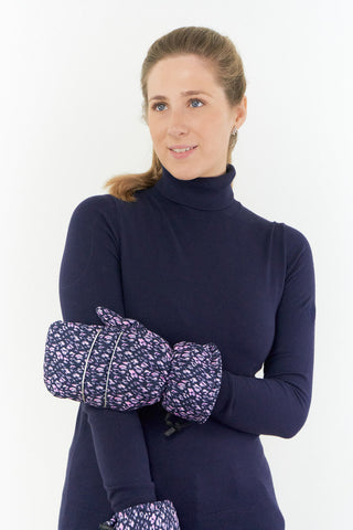 Pure Golf Alaska Pair of Patterned Golf Mitts - Lavender Flurry